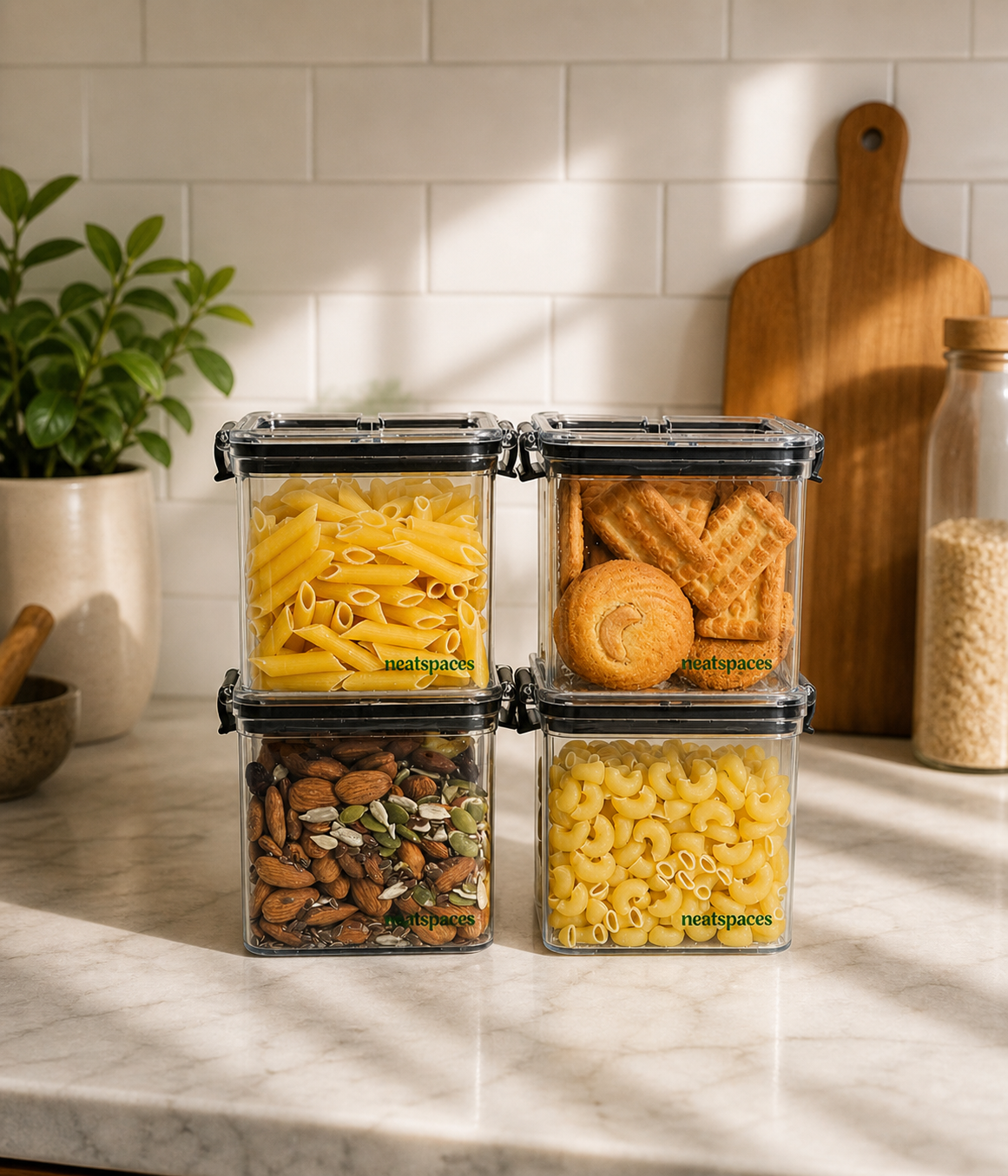 lock airtight kitchen storage containers, 700ml