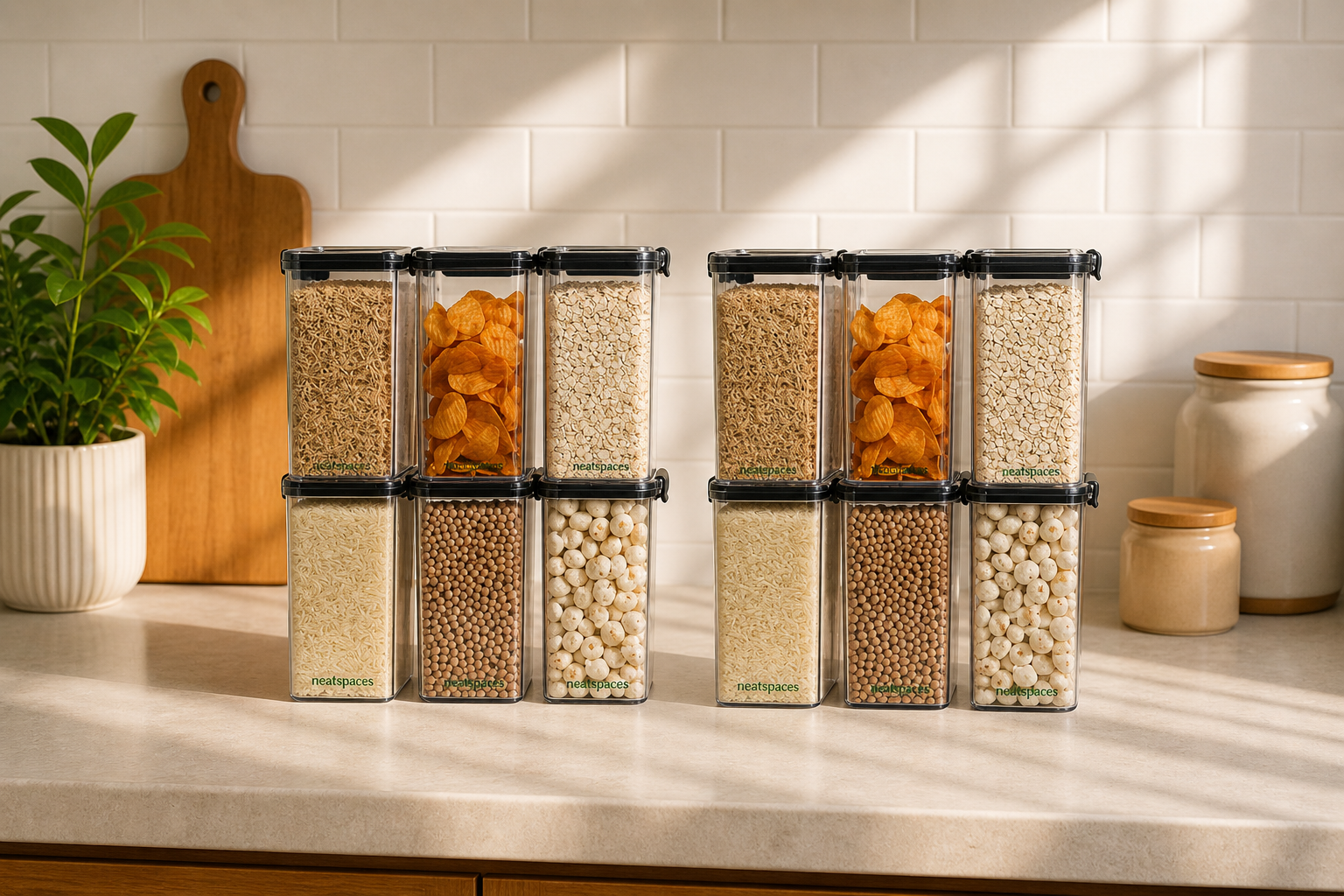 lock airtight kitchen storage containers combo pack, 1200 ml (6 pcs) + 1700 ml (6 pcs)
