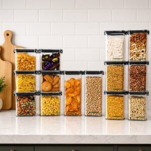 Lock Airtight Kitchen Storage Containers Combo Pack, 700 ML (6 Pcs) + 1200 ML (6 Pcs) + 1700 ML (2 Pcs)