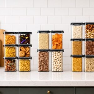lock airtight kitchen storage containers combo pack, 700 ml (6 pcs) + 1200 ml (4 pcs) + 1700 ml (4 pcs) (copy)