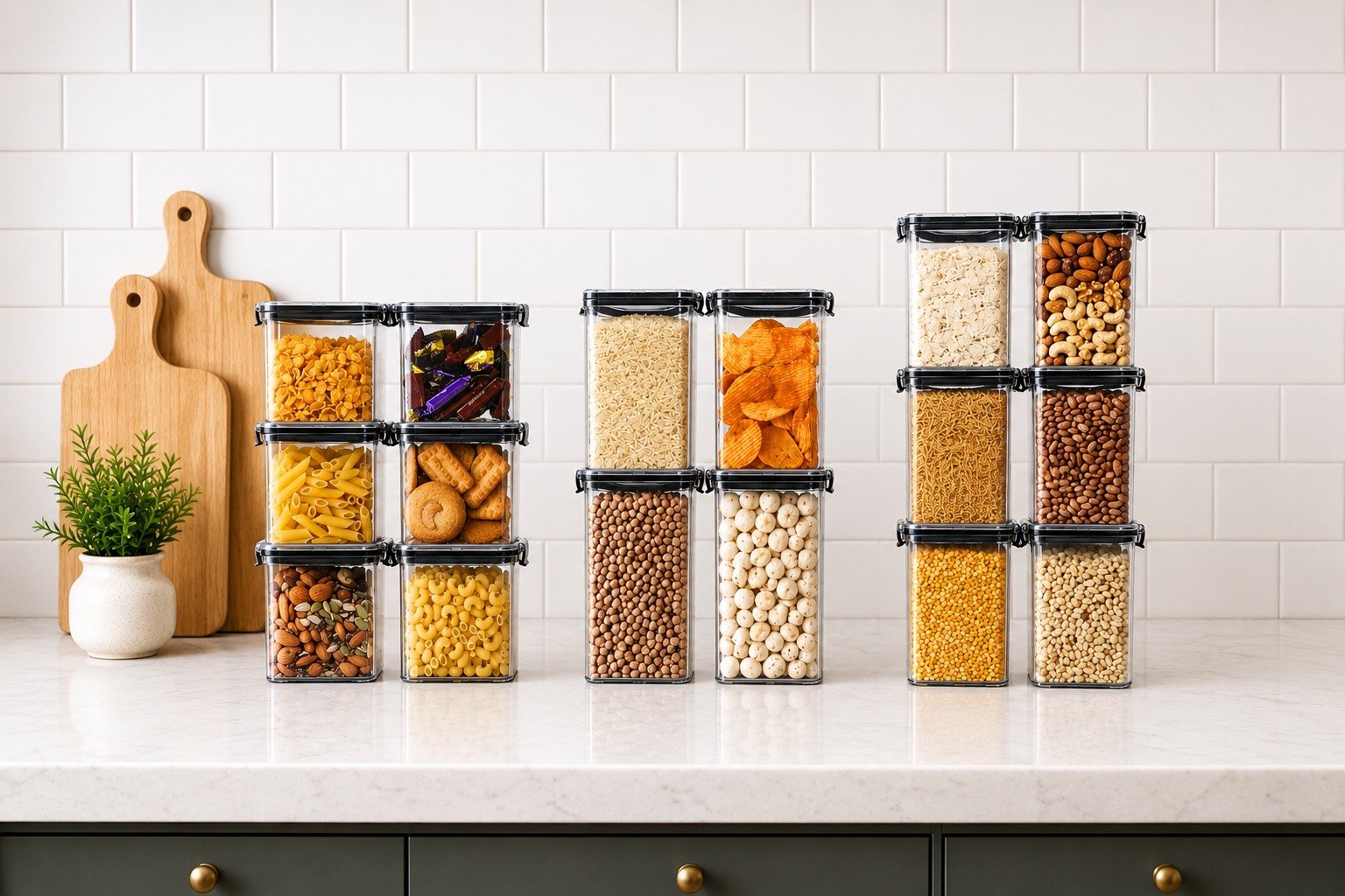 lock airtight kitchen storage containers combo pack, 700 ml (6 pcs) + 1200 ml (4 pcs) + 1700 ml (4 pcs) (copy)