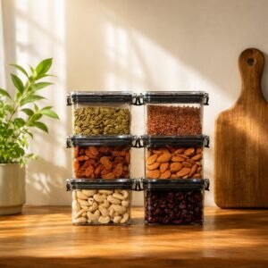 Lock & Lock Airtight Kitchen Storage Containers (400 ML X 6 Pcs)